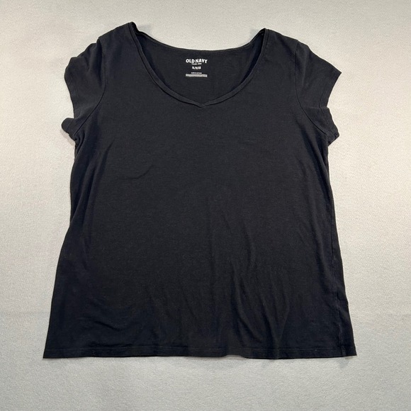 Old Navy Tops - Old Navy T-Shirt Women XL Black V-Neck Short Sleeve Casual‎ Top